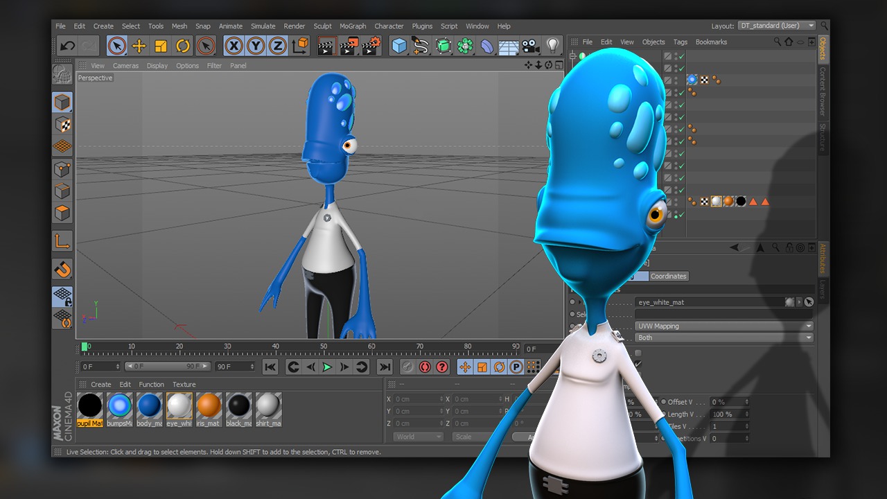 Creating Cartoon Characters in CINEMA 4D from Pluralsight | Course by Edvicer