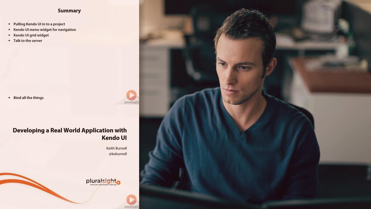 Developing a Real World Application With Kendo UI from Pluralsight | Course by Edvicer