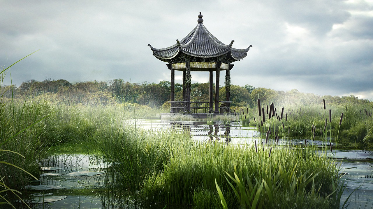 Creating a Swampy Landscape Using V-Ray Scatter in Maya from Pluralsight | Course by Edvicer